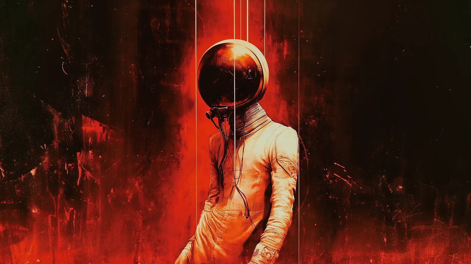 Lady cosmonaut in red