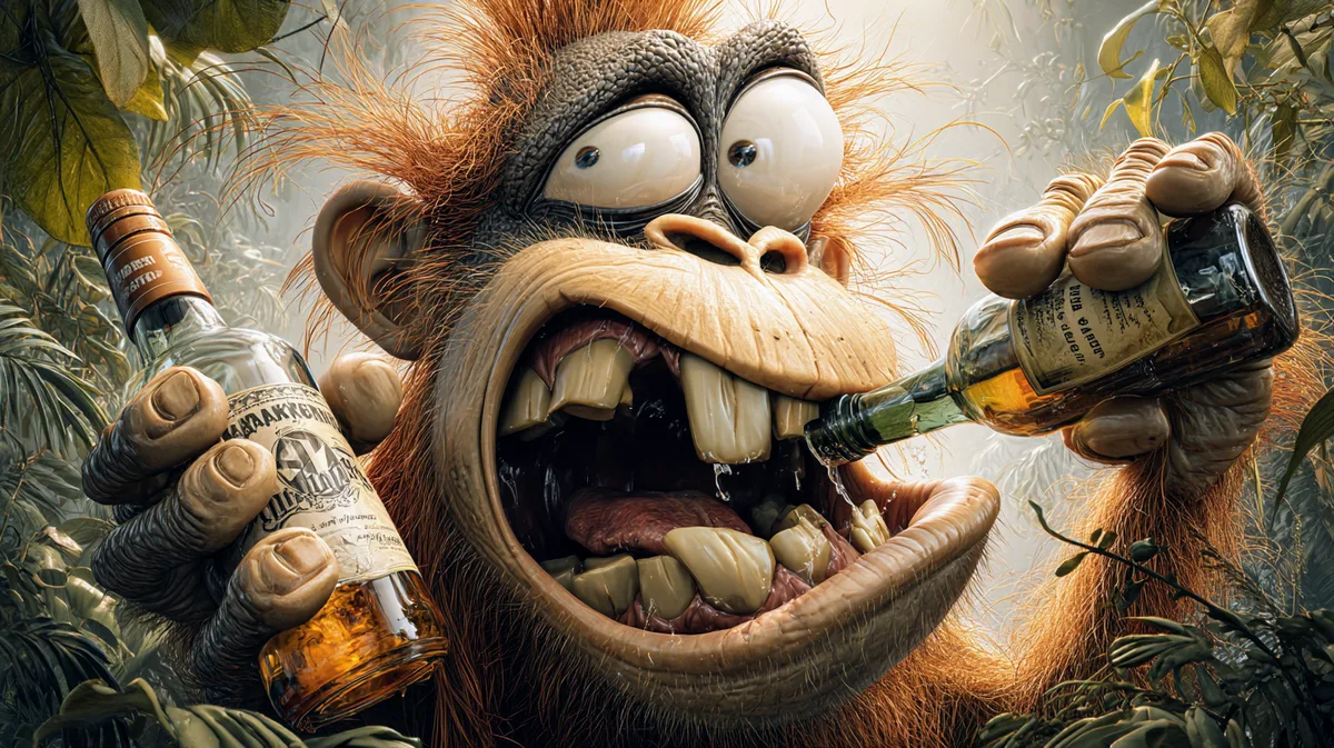 Orang Outang Boit À Une Bouteille 2