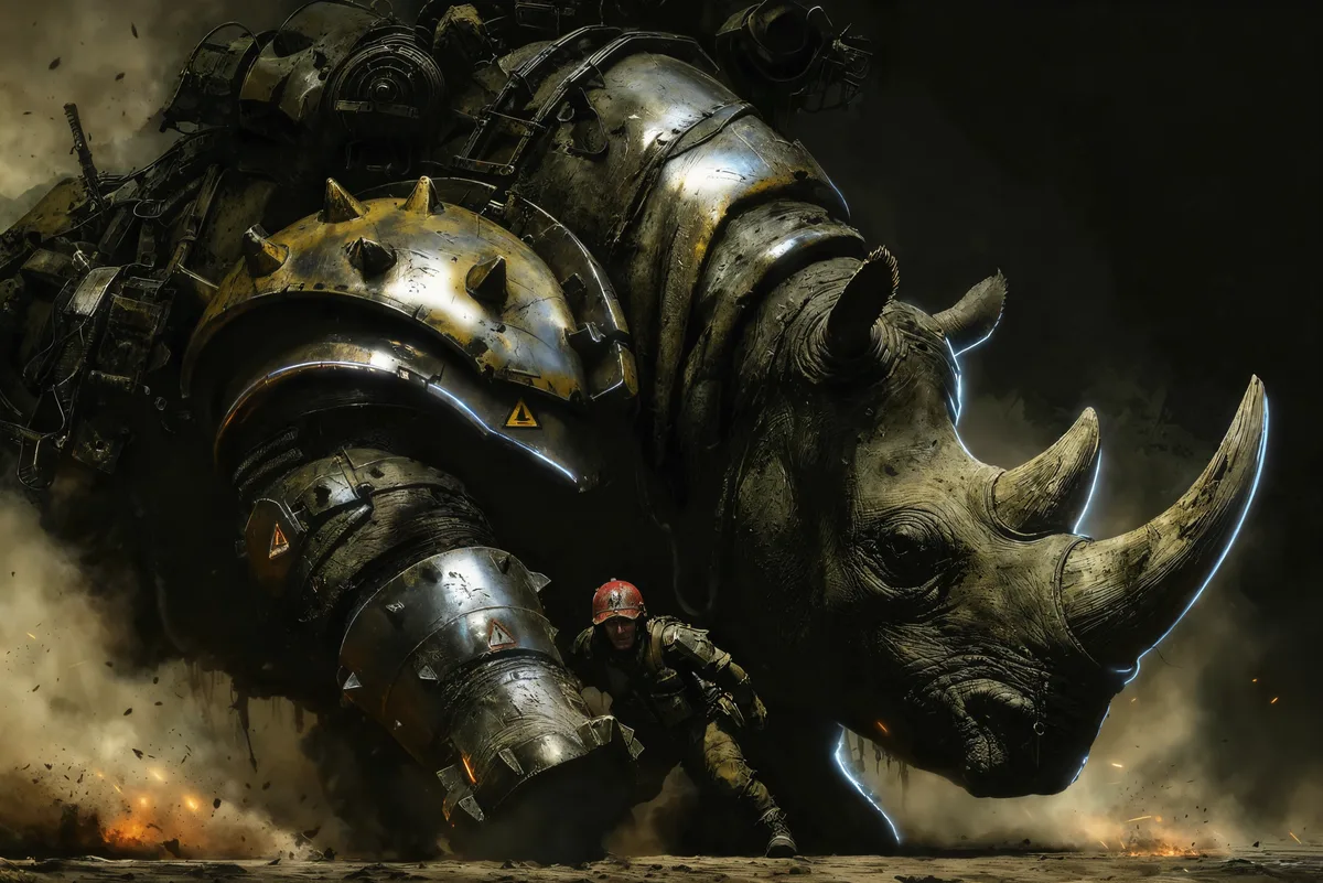 A Rhino And The Man